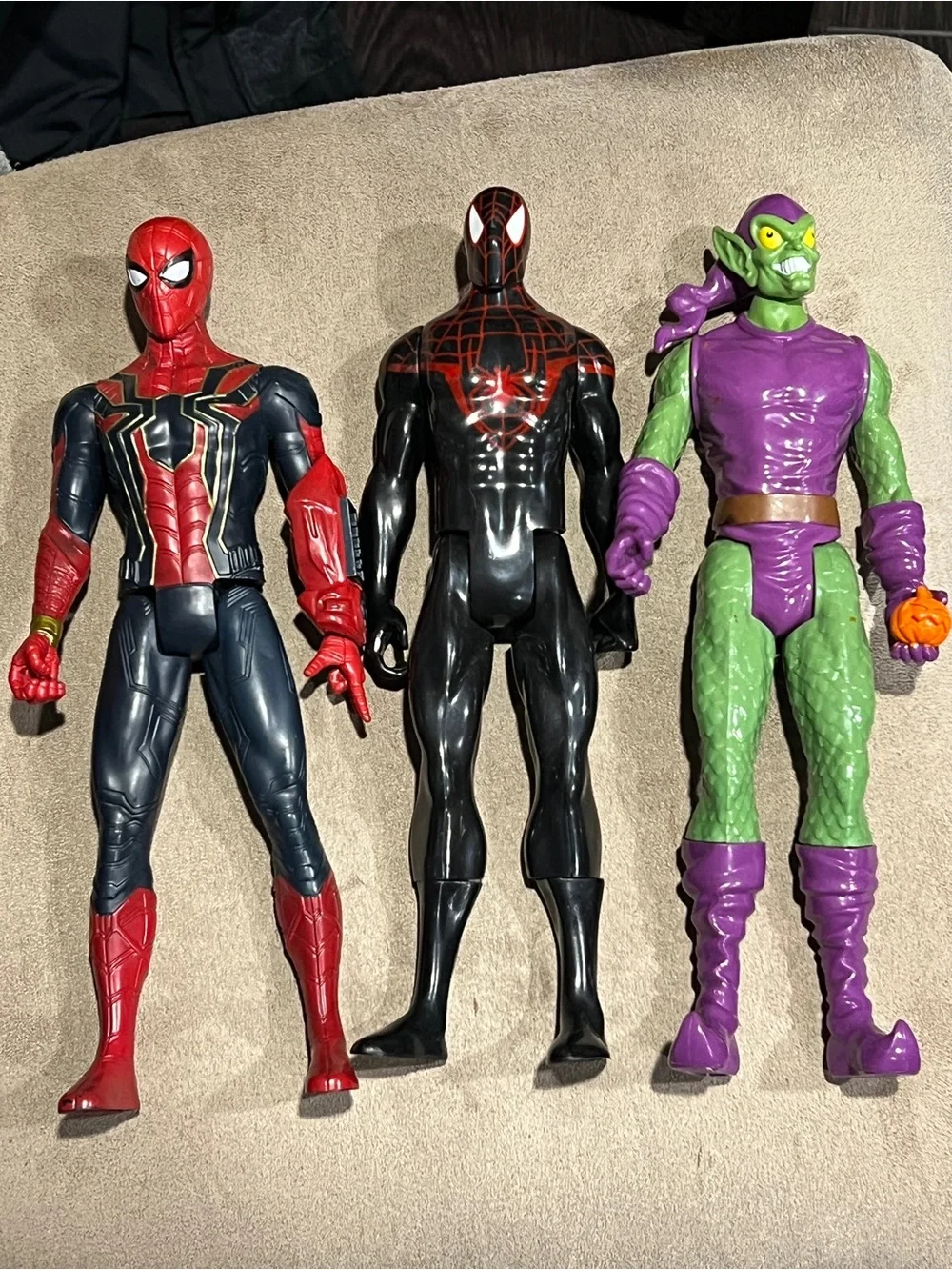 Spider-Man & Green Goblin & Miles Morales 12” Figures Lot of 3 titans Marvel